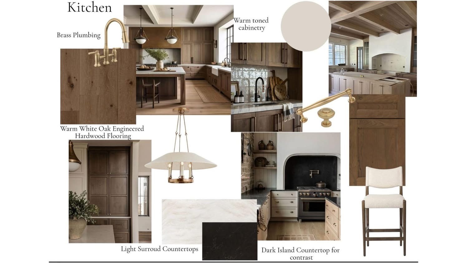 Warm white oak kitchen design concept